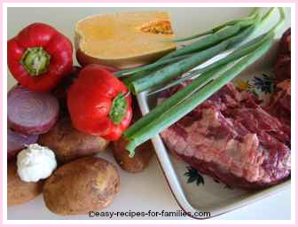 Roast lamb and veg, ingredients