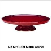 Le Creuset Stoneware Cake Stand In Cherry Red. Also in Marseille Blue. CLICK HERE FOR MORE DETAILS