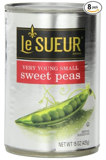 Le Sueur Peas - Early June Very Young Small Sweet Peas in 15 ounce cans 8 pack
