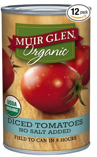 Muir Glen Tomatoes - Organic and Diced in 14.5 ounce cans in a pack of 12