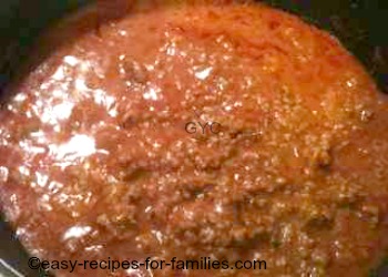 Meat sauce for the pumpkin lasagna