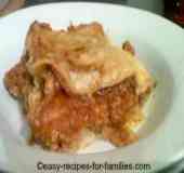 A slice of moist pumpkin lasagna