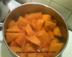 Boil the pumpkin till very soft