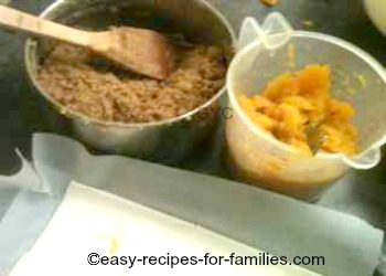 The ingredients for the pumpkin pie squares are ready