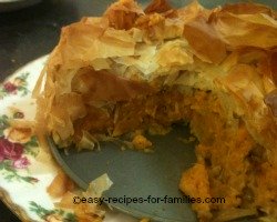 Filo Pumpkin Pie with Marinaded Chicken 