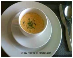 Pumpkin Soup Recipe served at a dinner party